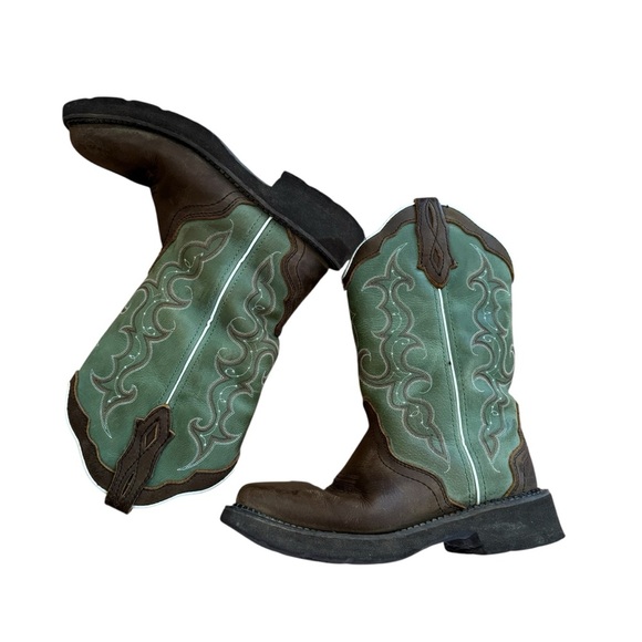 Justin RAYA 12" Western Boots Leather Cowboy Cowgirl Rodeo Country size 6.5 - Picture 7 of 10